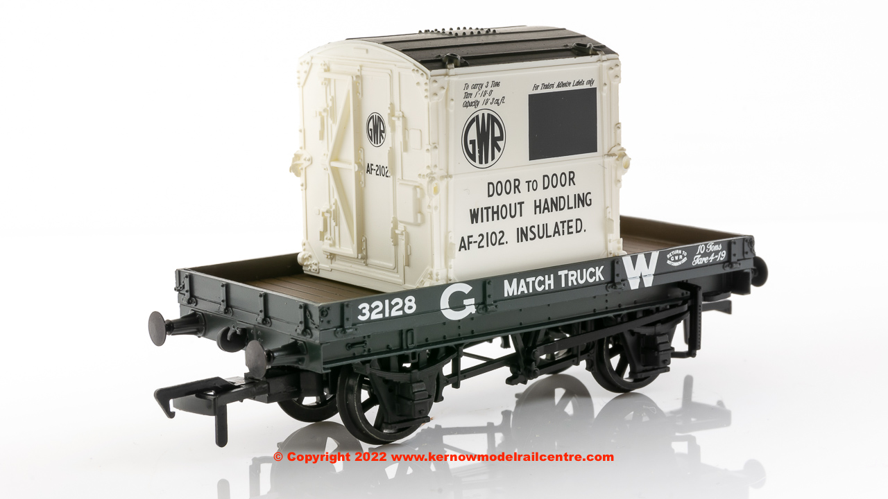 37-480 Bachmann 1 Plank Wagon GWR Grey With 'GWR' AF Container - Era 3.